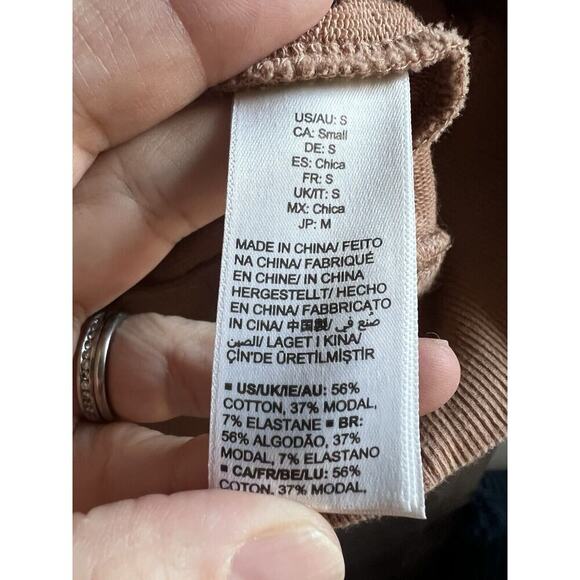 The Drop Women's Round Neck Long Sleeves Pullover Sweatshirt Cream Neutral Sz S - Picture 8 of 9